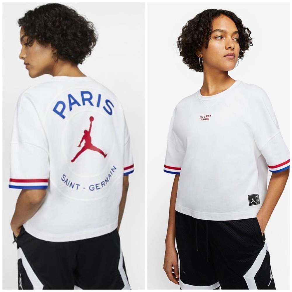 Vintage retro Nike Jordan  Paris saint germain psg cropped shirt jersey